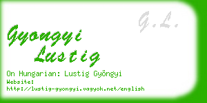gyongyi lustig business card